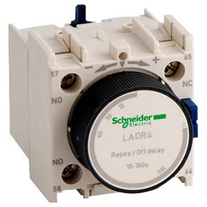 Schneider Electric Contactor Auxiliary And Mechanical Timer-LADR4- 10 - 180 s Off delay timer, Neumetic