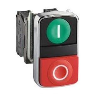 Schneider Electric Push Button Switch -XB4BW73731MS- Complete Metal Duble Headed Pushbuttons with ON-OFF and indication Light 24 Volt DC