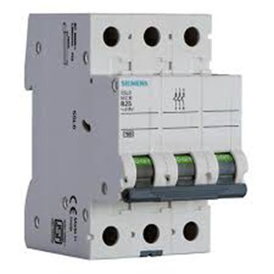 SIEMENS MINIATURE CIRCUIT BREAKER ,  5SL63067RC, 6A,3P, 7.5KA, MCB