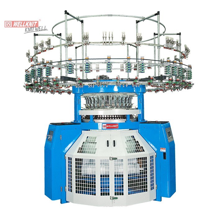 WELLKNIT PWRA 30-34 inch Single Terry Computerized Vertical Striper 3-Way Jacquard Circular Knitting Machine For Jacquard Terry Fabric